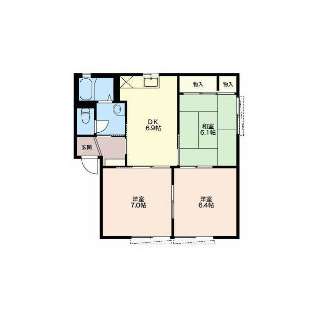 岐阜市北一色６丁目のアパートの間取り