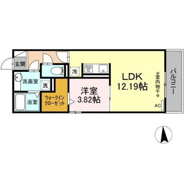 岐阜市茜部本郷３丁目のアパートの間取り