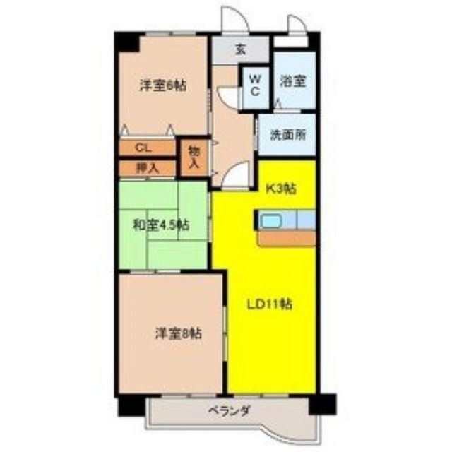 岐阜市正木北町のアパートの間取り