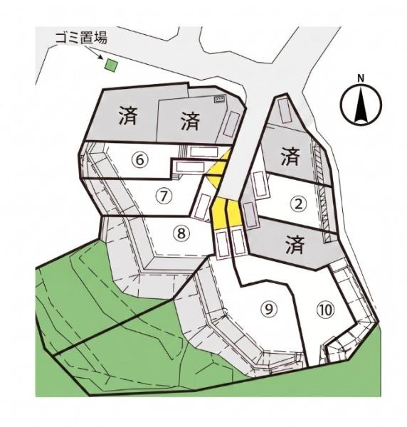 横浜市泉区岡津町の売地の土地図|岡津町分譲地・緑園都市徒歩１５分・NO２・２９３０万円・１２５平米・有効面積１１３平米