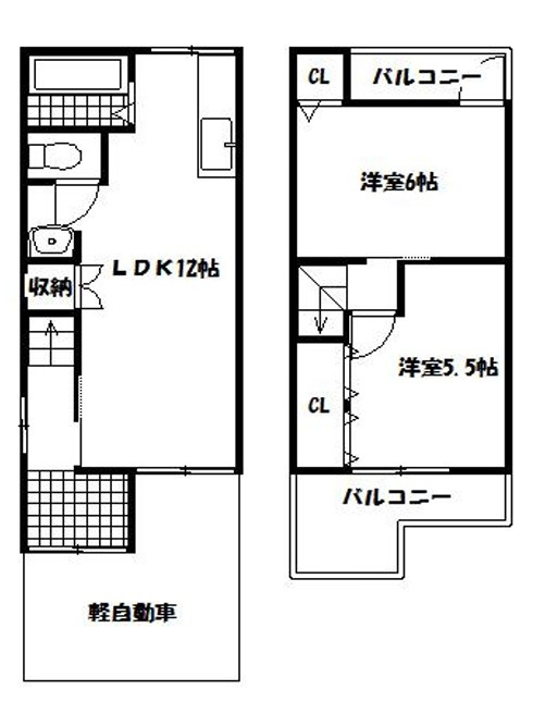 高柳7丁目車庫付き貸家の間取り