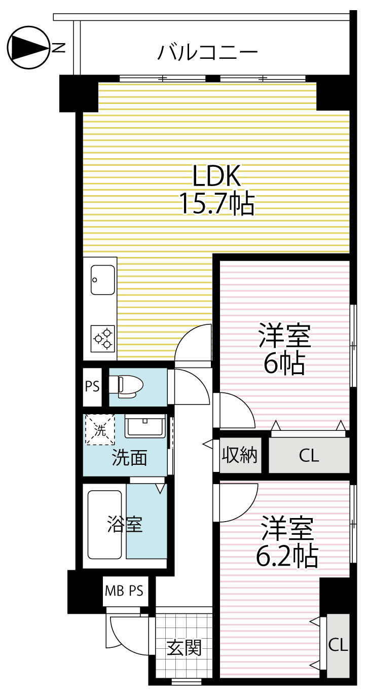 ◆リフォーム済み美室◆京阪「伏見桃山」駅徒歩３分◆三方角住戸◆藤和ライブタウン伏見桃山の間取り
