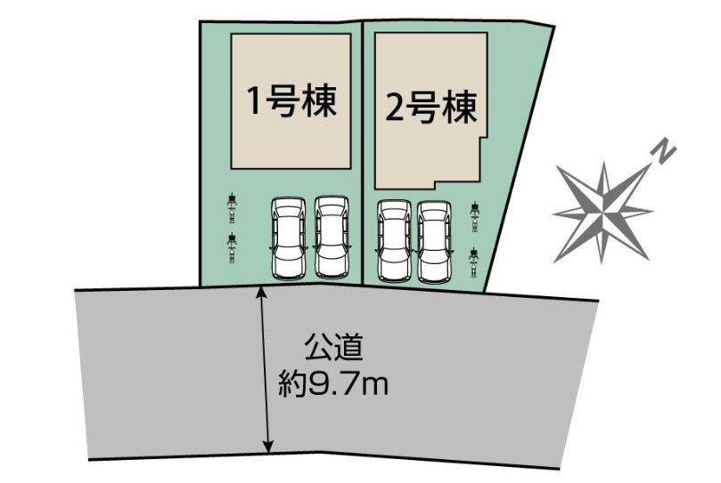 南区若松3丁目新築戸建て　2号棟の区画図|区画図「南区若松3丁目新築戸建て」