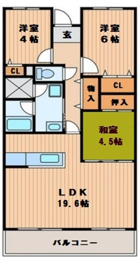 リノベ寝屋川サンハイツＡ棟の間取り