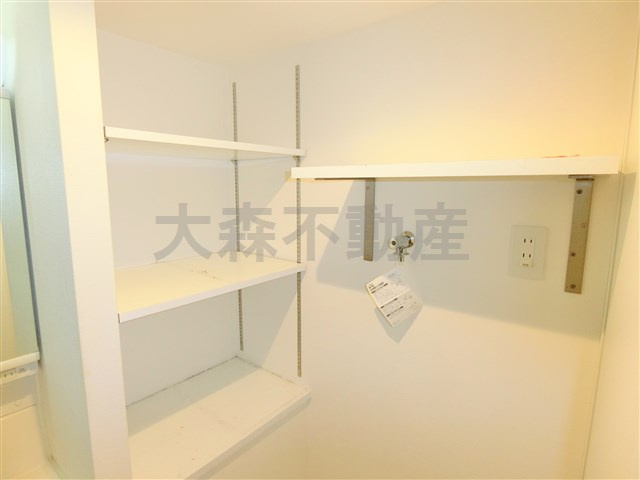 ハーモニーレジデンス大森山王＃002の設備|洗濯機置き場上の棚収納
