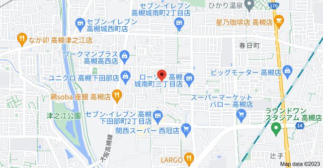 モダンアパートメント高槻城南の地図