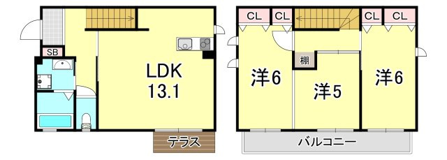 摂州打出住の間取り