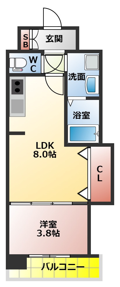 シェリロ香里園の間取り|１ＬＤｋの間取り