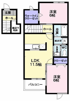 【間取り】 | ミルト　クリーマ　Ｂ