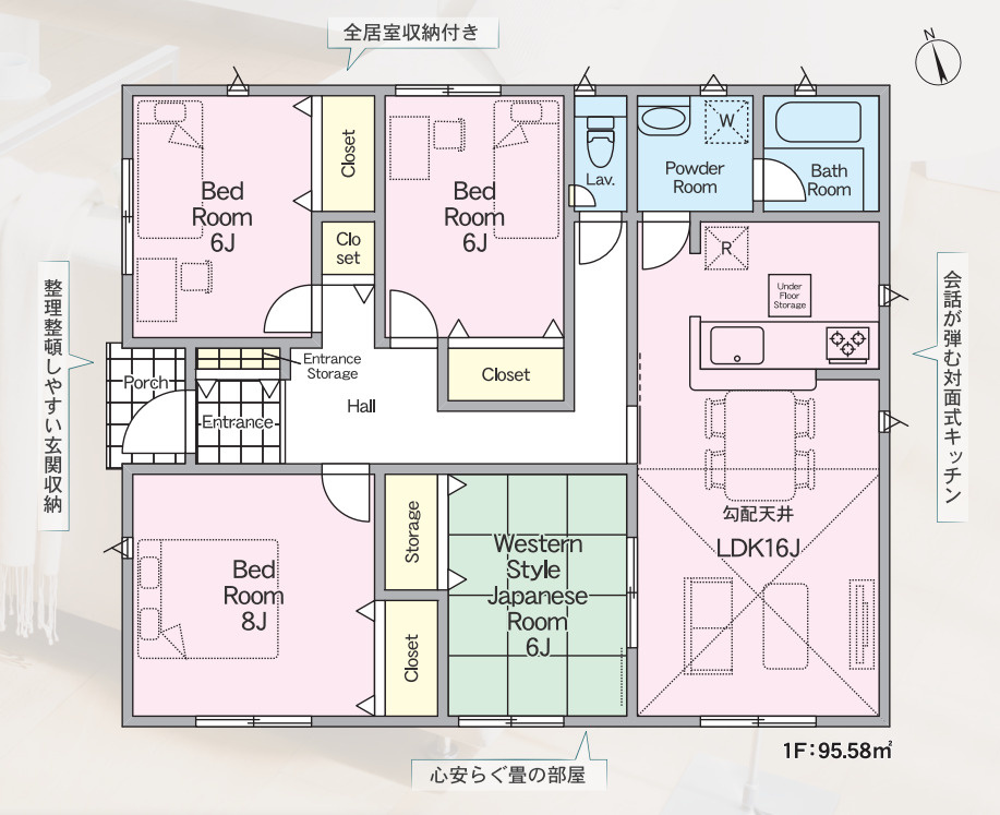 那珂市中台第２　新築戸建の間取り