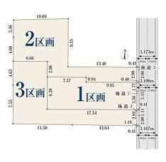 平塚市黒部丘　売地　全３区画の土地図|対象地③区画