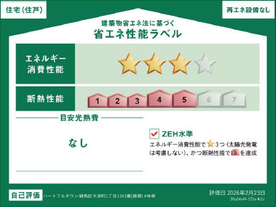 練馬区大泉町1丁目　高台立地×角地　長期優良住宅　全4棟の省エネ性能ラベル