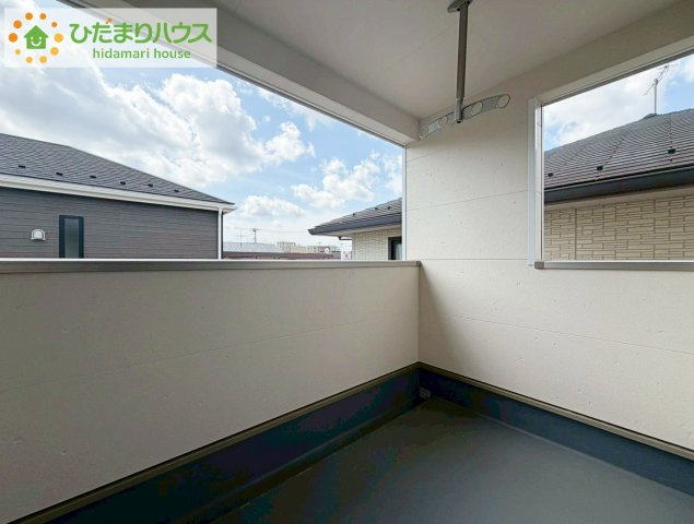 いわき市平第21　新築戸建　1号棟のバルコニー|広々としたバルコニー。お洗濯物もぜーんぶ干せちゃいます！！