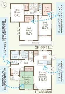 【間取り】 | LiveleGarden.S　下野烏ケ森　 | 全室南向きで日当たり良好な間取りです