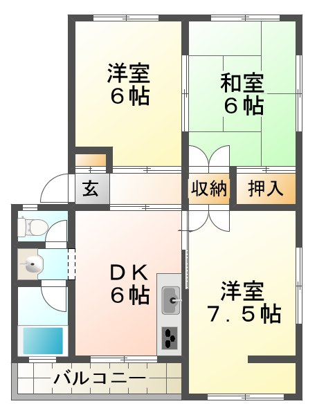 旭が丘コーポの間取り