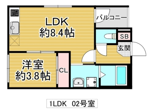 大阪市鶴見区浜３丁目のアパートの間取り