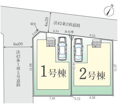 所沢市久米3期 全２棟 新築戸建　1号棟　Fitの区画図