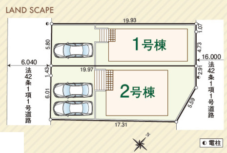 狭山市狭山台３丁目　全2棟　新築戸建　クレイドルガーデンの区画図