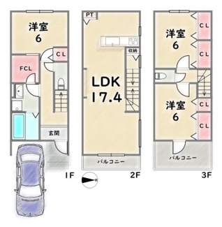 【間取り】 | 中京区西ノ京伯楽町
