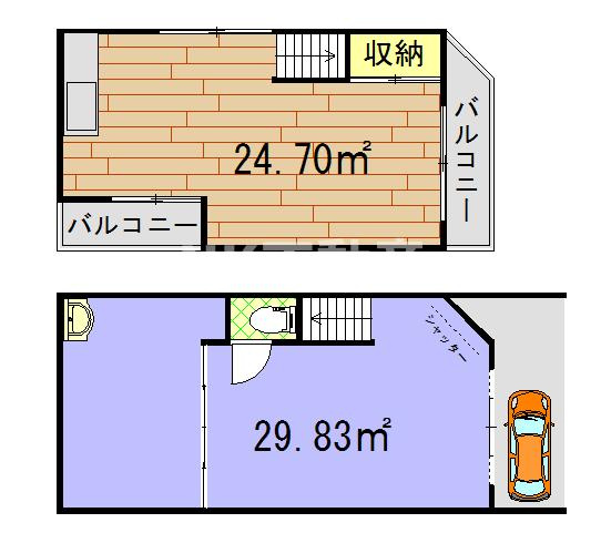 【間取り】 | 御厨東店舗（八戸ノ里賃貸） | 間取りです