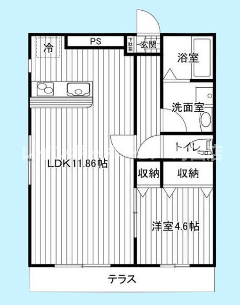 フルセイル下溝※初期費用分割あと払いサービス利用可能物件の間取り