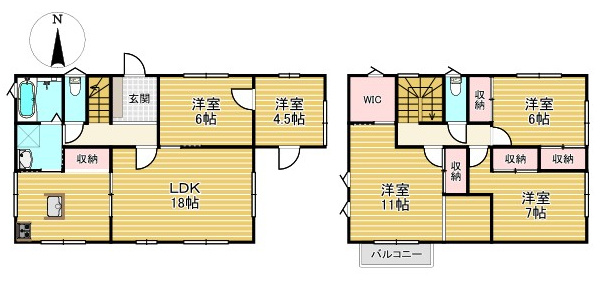 西条市三芳1140-6　中古住宅の間取り