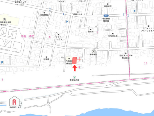 【売土地】秋田市新屋寿町の地図