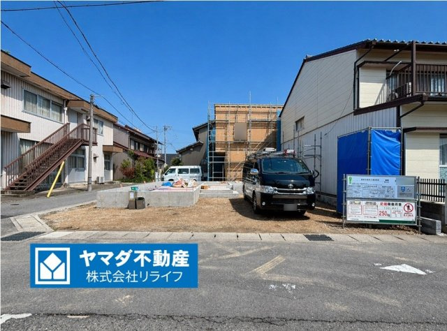 新築戸建　岐阜市西荘　全2区画分譲の外観|「現地（2026年4月21日）撮影」　
■外観写真　
■ヤマダ不動産　株式会社リライフ　
