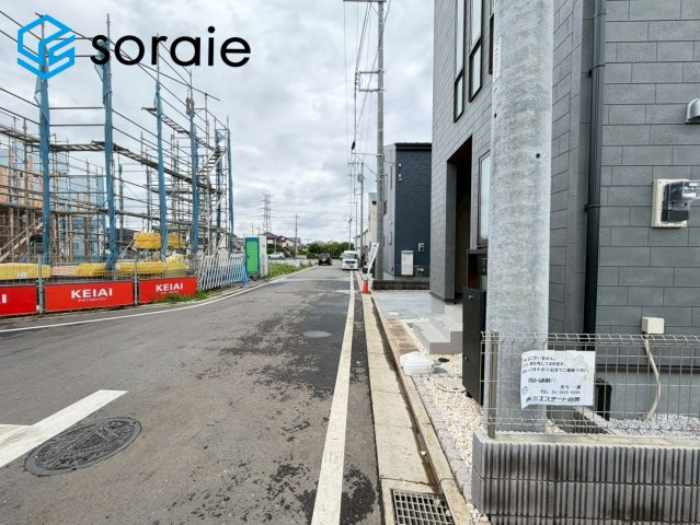 所沢市上安松7期　全4棟　新築戸建　リーブルガーデンの前面道路含む現地写真|2026/6/9撮影