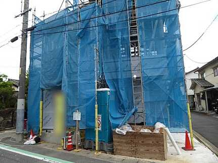 安佐北区口田南１丁目の前面道路含む現地写真