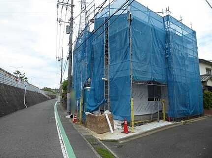 安佐北区口田南１丁目の前面道路含む現地写真