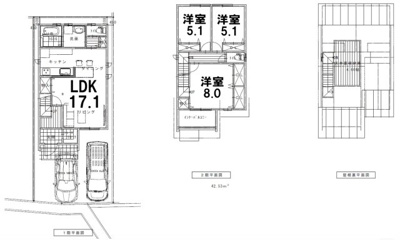 【土地図＋建物プラン例】 | 上桂前田町　建築条件無し売土地 | A号地　建物参考プラン
