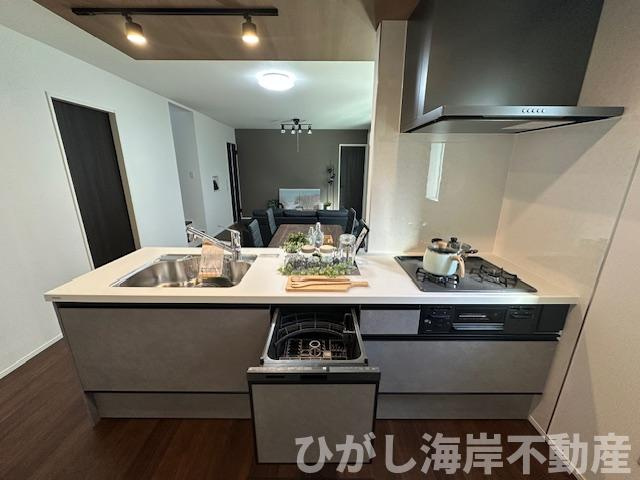 平塚市山下1丁目　新築戸建　全2棟のキッチン|食洗器付きシステムキッチン