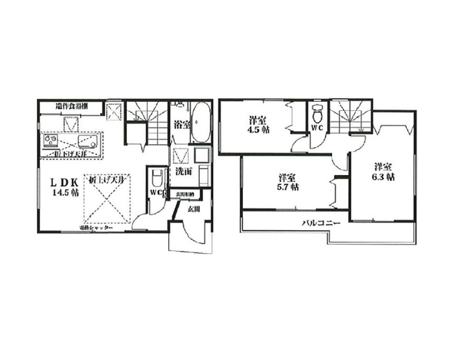 【間取り】 | 朝霞市根岸台4丁目　新築一戸建住宅　全1棟（朝霞店） | 生活動線がスムーズな1階リビング×水回り集約プラン