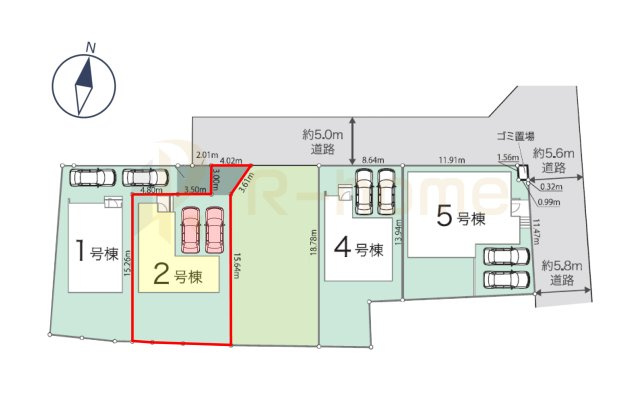 取手市野々井第1期　新築戸建て　2号棟の区画図|大きなお買い物だからこそ、メリット・デメリットを伝えさせて頂きます。
R-homeにお任せください♪