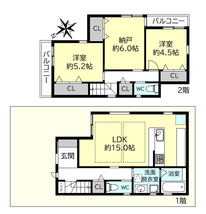 神戸市西区持子２丁目新築戸建の間取り