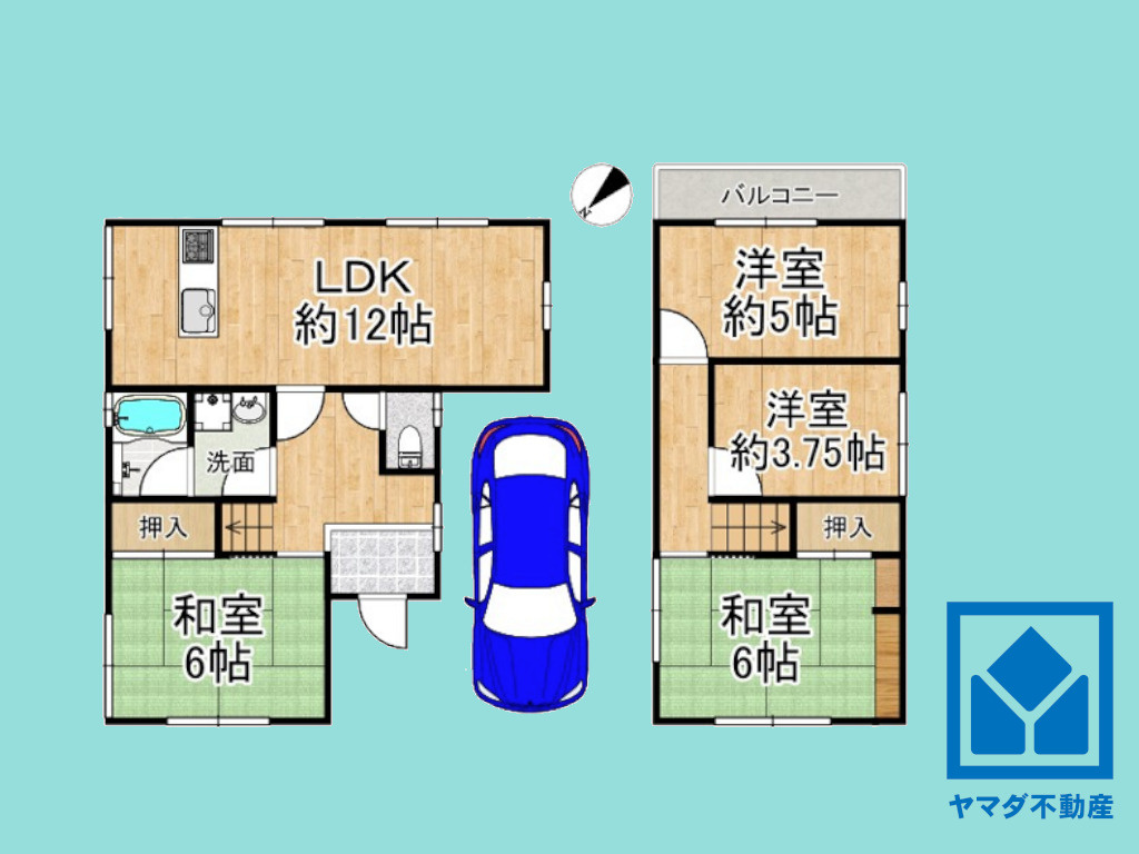 城陽市久世上大谷の間取り|図面と現況が異なる場合は現況を優先いたします。