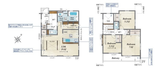 泉区中田北3丁目 新築戸建 5830万円の間取り