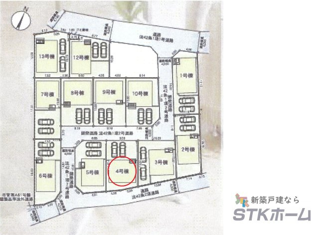 仲介手数料無料　上尾市領家107　新築戸建　全12棟の区画図