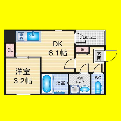 ハーモニーテラス道下町Ⅱ　名古屋市賃貸　仲介手数料無料の間取り