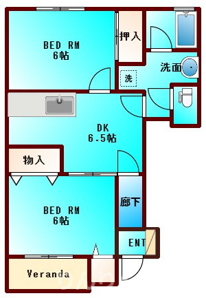 【間取り】 | ライフ館ボナールB・A