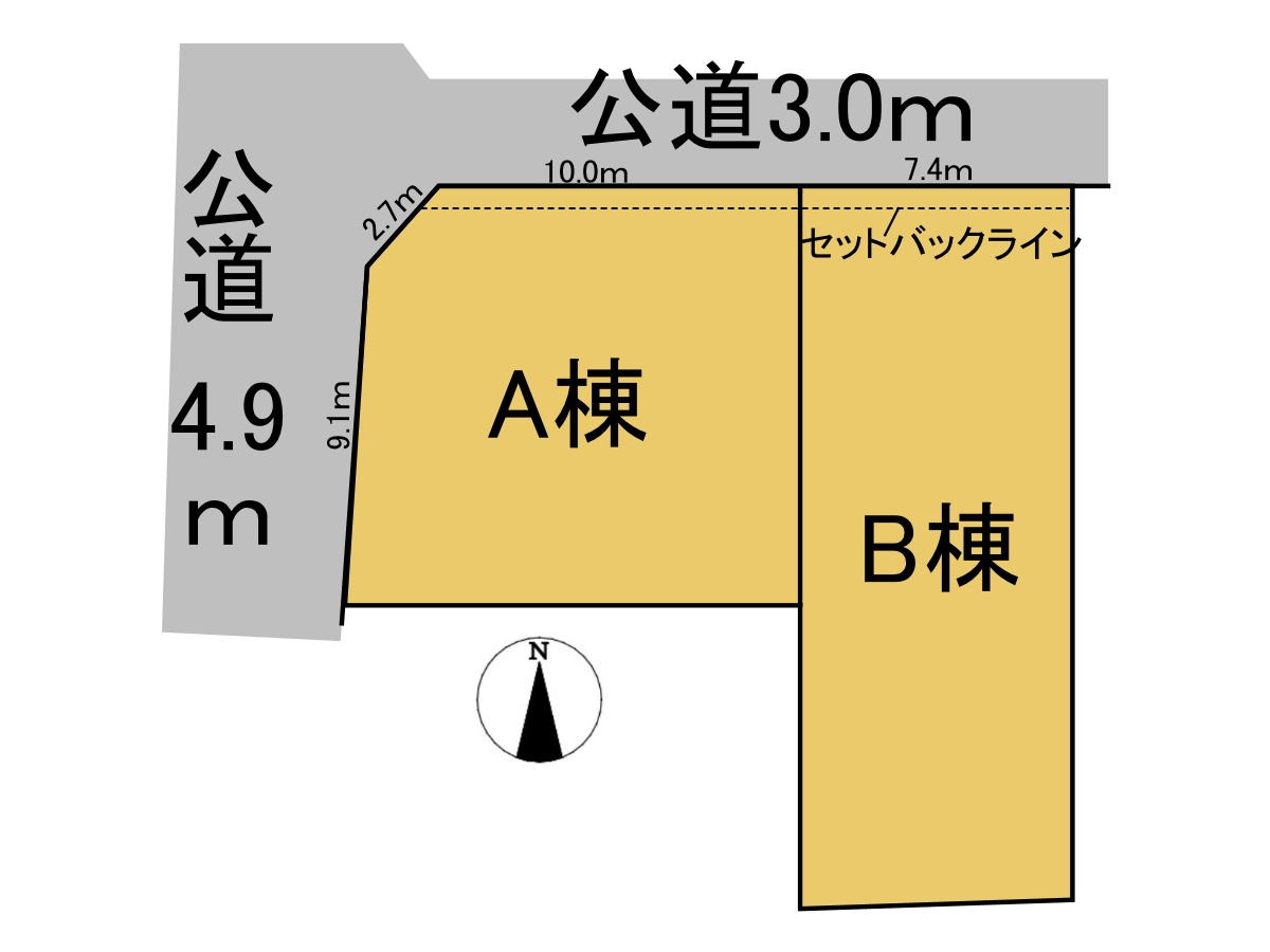 新築戸建　岐阜市西荘　全2区画分譲の区画図|■区画図
■YAMADA電機の　ヤマダ不動産　株式会社リライフ　
いつでもお問合わせ下さい。
