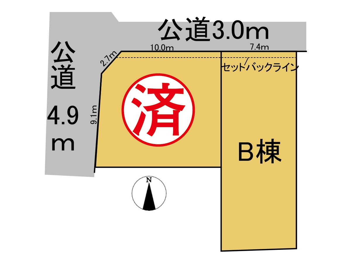 新築戸建　岐阜市西荘　全2区画分譲の区画図|■区画図
■YAMADA電機の　ヤマダ不動産　株式会社リライフ　
いつでもお問合わせ下さい。