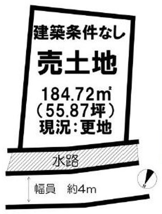 川越市豊田本4丁目　建築条件なし売地　西武新宿線『南大塚駅』徒歩30分　【大東東小学区】の土地図