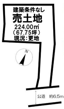 川越市豊田本4丁目　建築条件なし売地　西武新宿線『南大塚駅』徒歩30分　【大東東小学区】の土地図