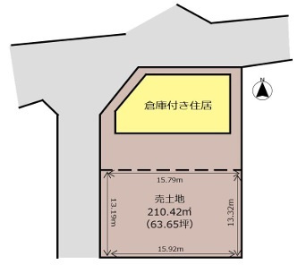 川越市上戸　建築条件なし売地　東武東上線『霞ヶ関駅』徒歩18分　【上戸小学区】の区画図