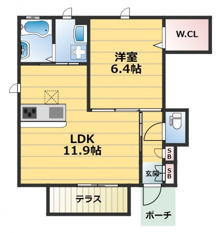 シャーメゾン稲田本町Aの間取り