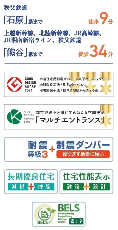 【仲介手数料無料】新築戸建　熊谷市赤城町1-145-1（全2棟）の構造・工法・仕様