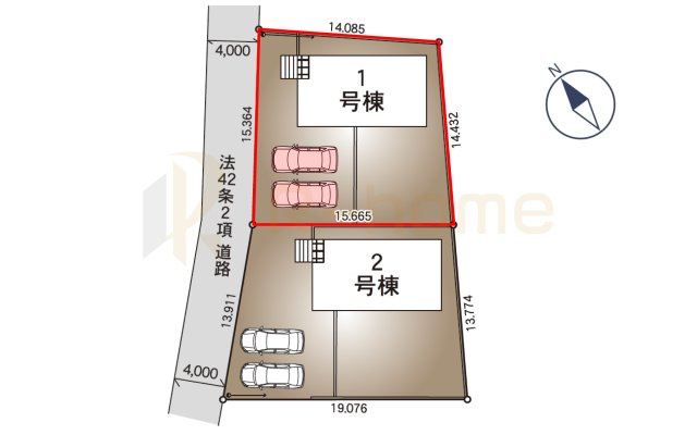 古河市中田第6　新築戸建て　1号棟の区画図|大きなお買い物だからこそ、メリット・デメリットを伝えさせて頂きます。
R-homeにお任せください♪