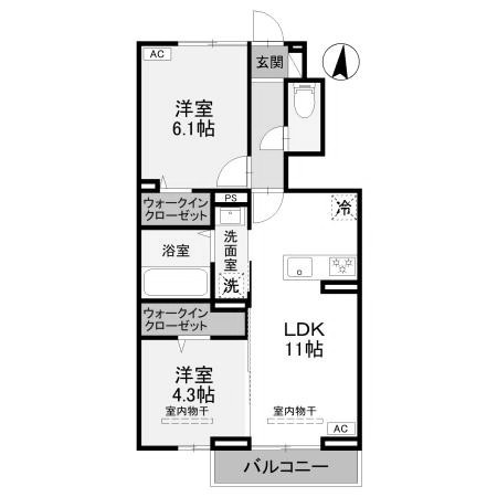 【間取り】 | ベストオーシャン　Ｆ